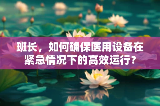 班长，如何确保医用设备在紧急情况下的高效运行？