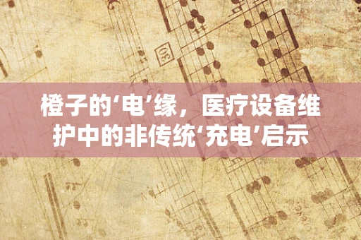橙子的‘电’缘，医疗设备维护中的非传统‘充电’启示