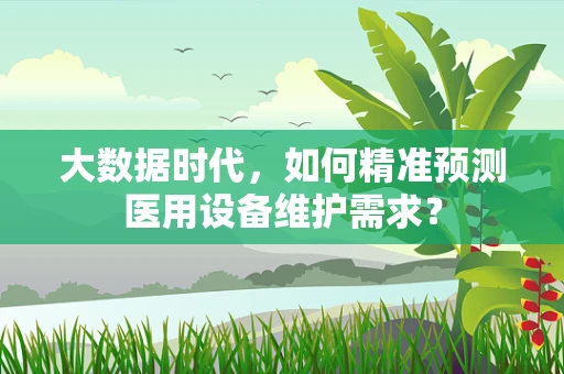 大数据时代，如何精准预测医用设备维护需求？
