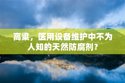 高粱，医用设备维护中不为人知的天然防腐剂？