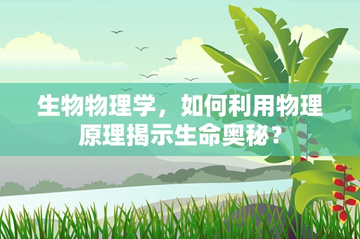 生物物理学，如何利用物理原理揭示生命奥秘？