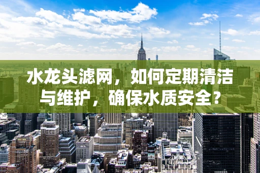 水龙头滤网，如何定期清洁与维护，确保水质安全？