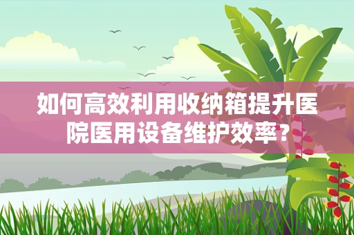如何高效利用收纳箱提升医院医用设备维护效率？