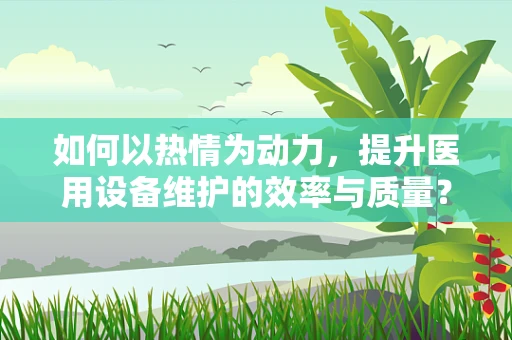 如何以热情为动力，提升医用设备维护的效率与质量？
