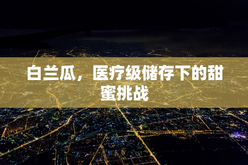 白兰瓜，医疗级储存下的甜蜜挑战