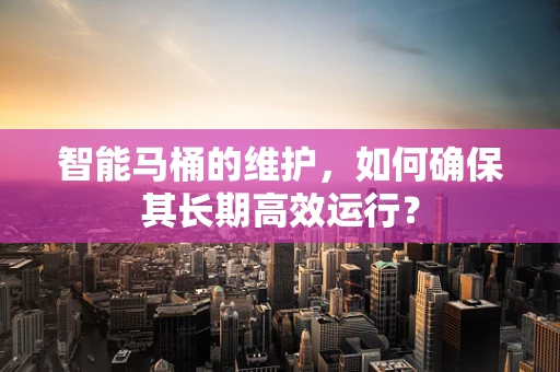 智能马桶的维护，如何确保其长期高效运行？