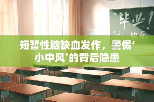 短暂性脑缺血发作，警惕‘小中风’的背后隐患