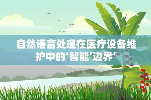 自然语言处理在医疗设备维护中的‘智能’边界’