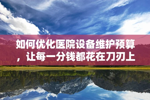 如何优化医院设备维护预算，让每一分钱都花在刀刃上？
