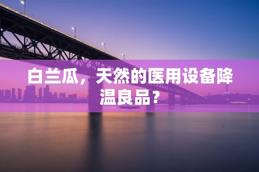 白兰瓜，天然的医用设备降温良品？