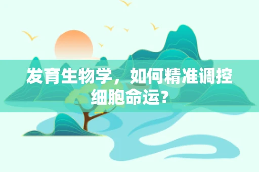 发育生物学，如何精准调控细胞命运？