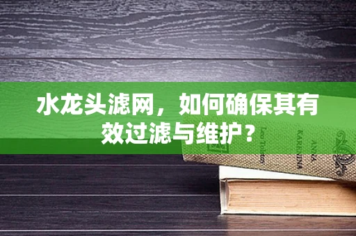 水龙头滤网，如何确保其有效过滤与维护？