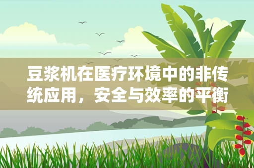 豆浆机在医疗环境中的非传统应用，安全与效率的平衡